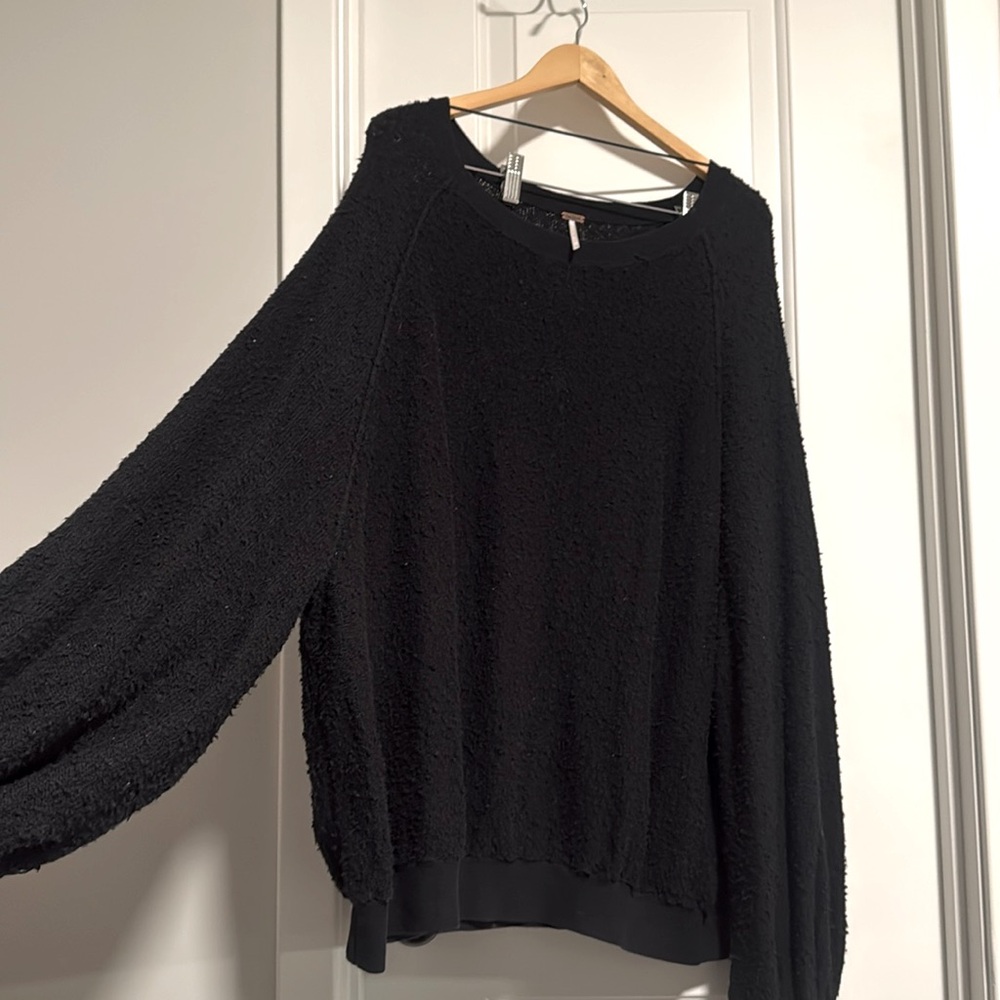 Free people black sweater tunic XL $128 NEW